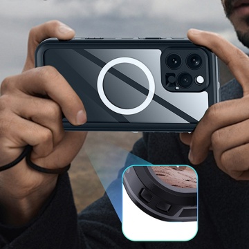 Husa impermeabila iPhone 16 Pro ShellBox Waterproof IP68 - Negru - Img 2