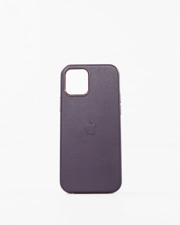 Husa Iphone 12 din piele naturala Mov MagSafe - Img 1