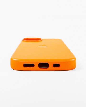 Husa Iphone 13 din piele naturala Portocalie MagSafe - Img 2