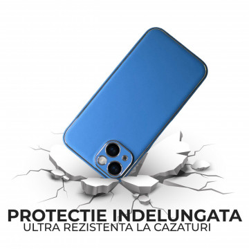 Husa Iphone 14 din piele ecologica Navy Blue - Img 2
