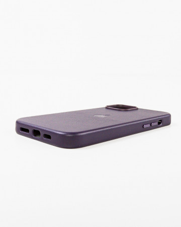 Husa Iphone 14 Plus din piele naturala Mov MagSafe - Img 2