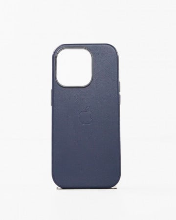Husa Iphone 14 Pro din piele naturala Albastra MagSafe - Img 1