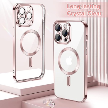 Husa Iphone 14 Pro Max Techsuit - Luxury Crystal MagSafe, Roz - Img 2