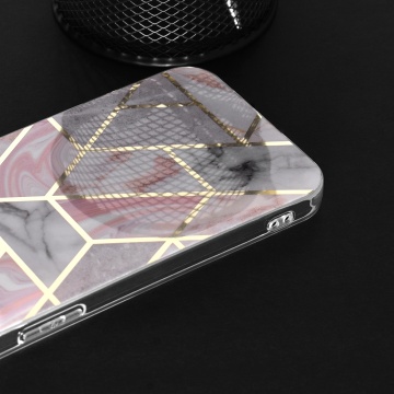 Husa Iphone 14 Pro Techsuit - Marble Series, Pink Hex - Img 3