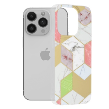 Husa Iphone 14 Pro Techsuit - Marble Series, Purple Hex - Img 1
