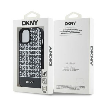 Husa iPhone 15 - DKNY Leather Printed Pattern Metal Logo MagSafe (DKHMP15SPSOSPK) - Black - Img 6