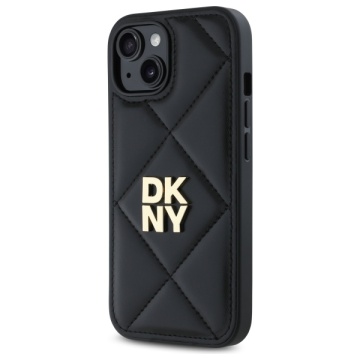 Husa iPhone 15 - DKNY Leather Quilted Stack Logo (DKHCP15SPQDSLK) - Black - Img 2