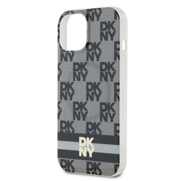 Husa iPhone 15 Plus - DKNY IML Checkered Mono Pattern & Printed Stripes MagSafe (DKHMP15MHCPTSK) - Black - Img 4