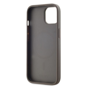 Husa iPhone 15 Plus - DKNY Leather Checkered Mono Pattern MagSafe (DKHMP15MPCPVSLE) - Beige - Img 2