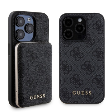 Husa iPhone 15 Pro Guess Hardcase Powerbank MagSafe GUBPM5P15L4GEMGK- Negru - Img 1