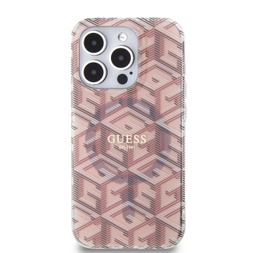 Husa iPhone 15 Pro Max originala Guess IML GCube MagSafe GUHMP15XHGCUSTGP- Roz - Img 6