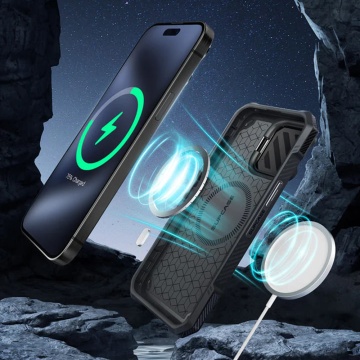 Husa iPhone 15 Pro Max Supcase Unicorn Beetle XT MagSafe - Negru Circuit - Img 3
