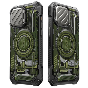 Husa iPhone 15 Pro Max Supcase Unicorn Beetle XT MagSafe - Verde Circuit - Img 6