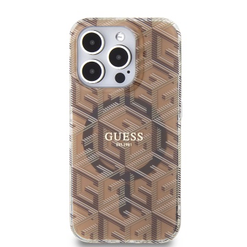 Husa iPhone 15 Pro originala Guess IML GCube MagSafe GUHMP15LHGCUSTGW- Maro - Img 6