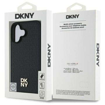 Husa iPhone 16 - DKNY Leather Hardcase Repeat Pattern Stack Logo MagSafe (DKHMP16SPSHRPSK) - Black - Img 6