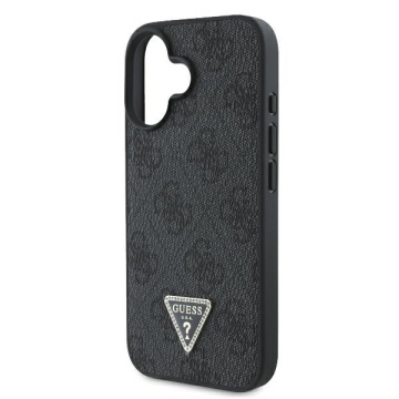 Husa iPhone 16 Guess Leather 4G Triangle Strass - Negru - Img 7