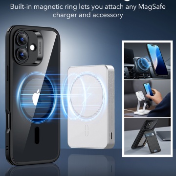 Husa iPhone 16 Plus ESR Classic Hybrid HaloLock- Clear Black - Img 3