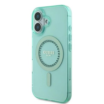 Husa iPhone 16 Plus Guess IML Rhinestones MagSafe - Verde - Img 4