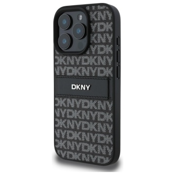 Husa iPhone 16 Pro Max - DKNY Leather Hardcase Texture Pattern Tonal Stripe (DKHCP16XPRTHSLK) - Black - Img 2