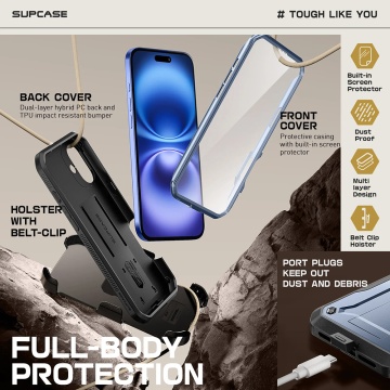 Husa iPhone 16 Supcase Unicorn Beetle Pro - Albastru - Img 3