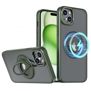 Husa MagSafe iPhone 15 Plus Techsuit Ghost Holde, Verde Mat - Img 1