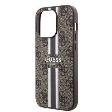 Husa originala Guess iPhone 15 Pro Hardcase 4G Printed Stripes MagSaf GUHMP15LP4RPSW- Maro - Img 5