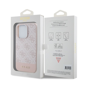 Husa originala Guess iPhone 15 Pro Hardcase 4G Stripe Collection GUHCP15LG4GLPI- Roz - Img 6