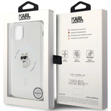 Husa pentru iPhone 11 - Karl Lagerfeld IML MagSafe (KLHMN61HLSCHH) - White Metal Choupette`s Head - Img 6