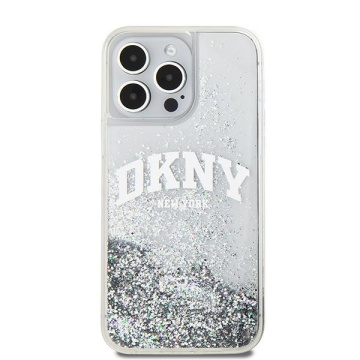 Husa pentru iPhone 15 Pro Max - DKNY Hardcase Liquid Glitter Big Logo (DKHCP15XLBNAET) - White - Img 6