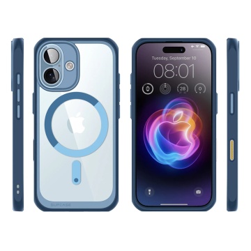 Husa pentru iPhone 16 - Supcase Unicorn Beetle Slim Clear MagSafe - Azure - Img 2