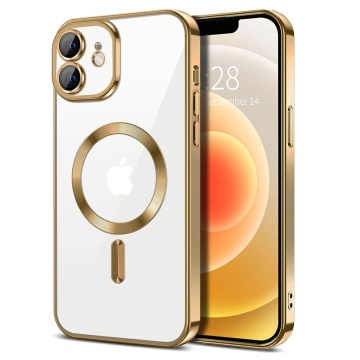 Husa premium iPhone 12 Techsuit Luxury Crystal MagSafe - Auriu - Img 1