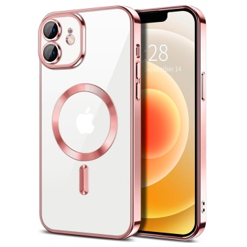 Husa premium iPhone 12 Techsuit Luxury Crystal MagSafe - Roz - Img 1