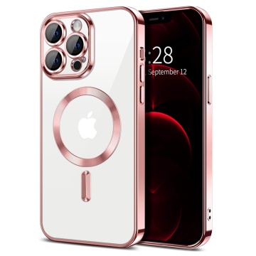 Husa premium iPhone 13 Pro Techsuit Luxury Crystal MagSafe - Roz - Img 1