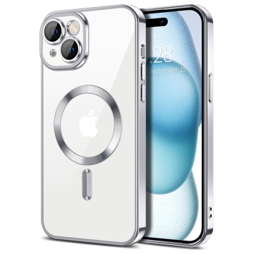 Husa premium iPhone 16 Plus Techsuit Luxury Crystal MagSafe - Argintiu - Img 1