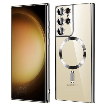 Husa premium Samsung Galaxy S21 Ultra 5G Techsuit Luxury Crystal MagSafe - Argintiu - Img 1