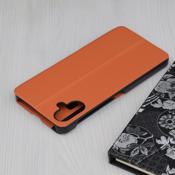 Husa Samsung Galaxy A06 Eco Leather View flip tip carte - Portocaliu - Img 2