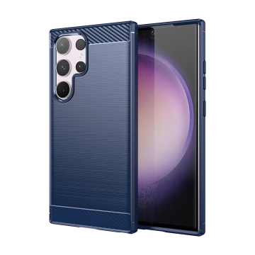 Husa Samsung Galaxy S23 Ultra Techsuit Carbon Silicone, Blue - Img 1