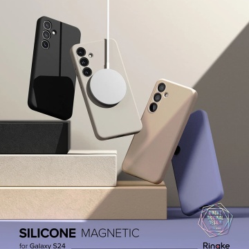 Husa Samsung Galaxy S24 Ringke Silicone Magnetic - Roz Pudra - Img 4