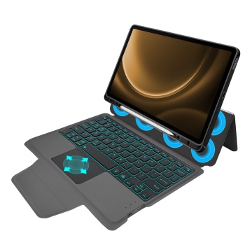 Husa Samsung Galaxy Tab S9 FE -Techsuit - KeyTab Pro (cu tastatură fără fir RGB/suport stilou) - Negru (Copy 11) - Img 4