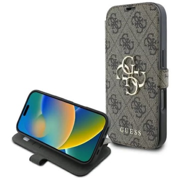Husa tip carte iPhone 16 Pro Guess Book 4G- Maro - Img 1