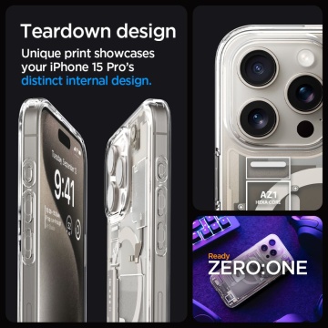 Husa Ultra Hybrid MagSafe Zero One - iPhone 15 Pro - Natural Titanium - Img 7