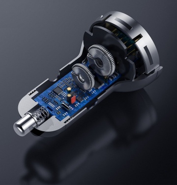 Incarcator auto Baseus Digital Display Dual USB 4.8A 24W - CCBX-0G, negru - Img 5