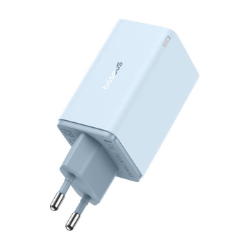 Incarcator de perete Baseus GaN (P10162701313-00) - 2x USB, 2x Type-C, 65W + tip C la Tip-C - albastru - Img 2