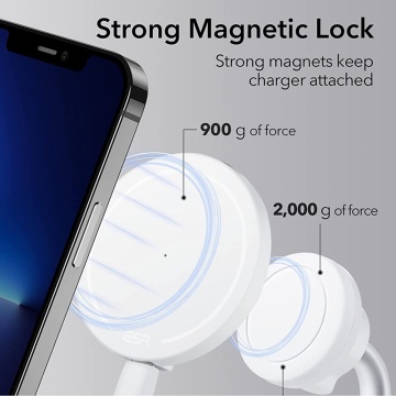 Incarcator MagSafe Apple cu suport birou ESR HaloLock Shift, Alb - Img 4