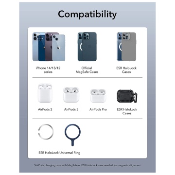 Incarcator Wireless ESR Cryoboost Halolock 2 in 1, Magnetic MagSafe, 7.5W, LED, Alb - Img 7