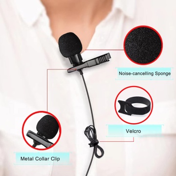 Microfon lavaliera cu fir 2x Jack tata si mama Techsuit WL3- Negru - Img 3