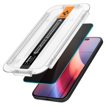 [Pachet 2x] Folie iPhone 15 Spigen Glas.tR EZ Fit - Privacy - Img 3