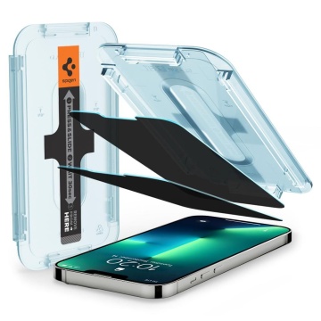 [Pachet 2x] Folie privacy iPhone 14 Plus Spigen Glas.tR EZ Fit, Clear - Img 2