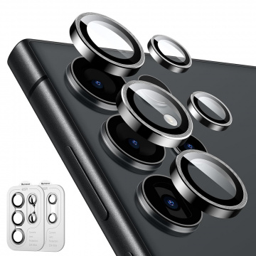 [Pachet 2x] Folie sticla camera Samsung Galaxy S24 Ultra ESR Lens Protector, Black - Img 1