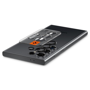 [Pachet 2x] Folie sticla camera Samsung Galaxy S24 Ultra Spigen Glas.tR Optik Pro EZ FIT, Black - Img 5